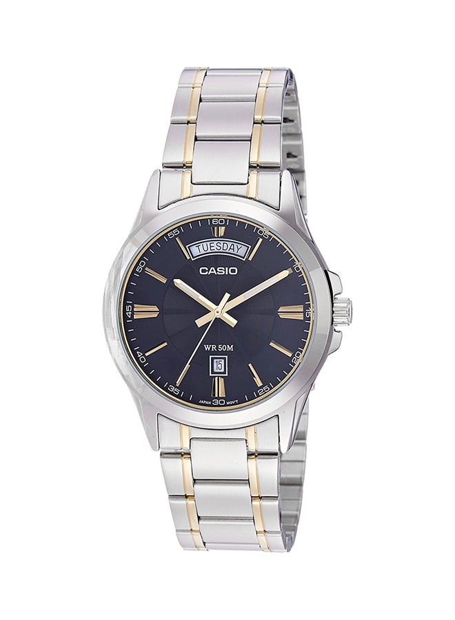 CASIO Men's Enticer Water Resistant Analog Watch MTP-1381G-1AVDF - 40 mm - Silver/Gold - Image 1