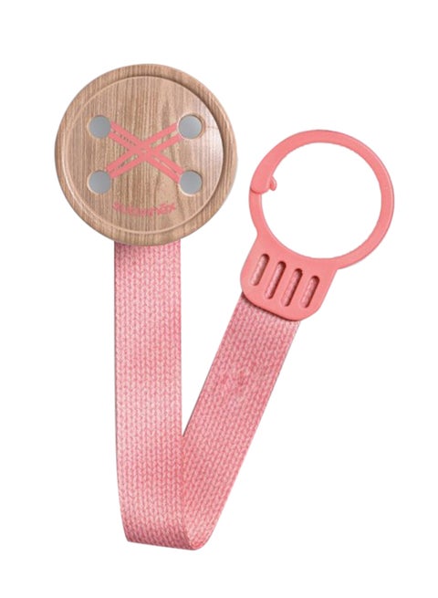 Soother Clip With Ribbon Button