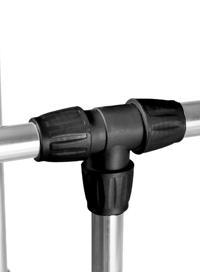 Double Pole Clothes Hanger Silver/Black Medium - Image 2