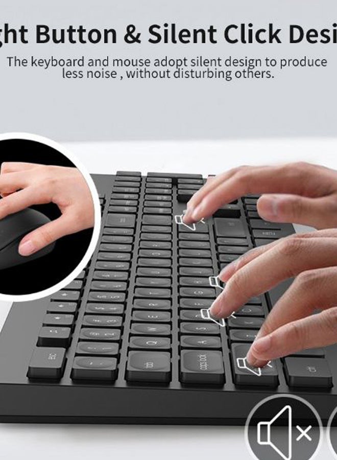 FD Wireless Bluetooth Keyboard And Mouse Set Black - Image 3