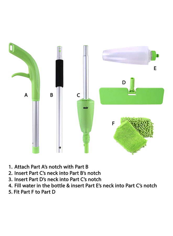 Spray Mop With Microfiber Cleaning Pad Green/White/Silver - Image 4