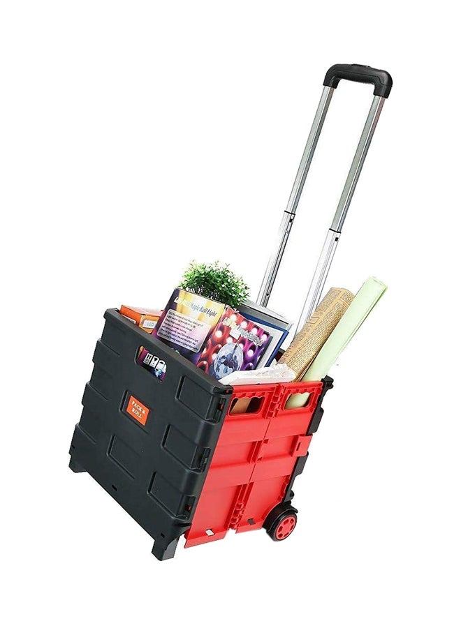 MARGOUN Folding Shopping Trolley Cart Black/Red - Image 2
