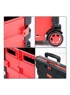 MARGOUN Folding Shopping Trolley Cart Black/Red  - Image 3