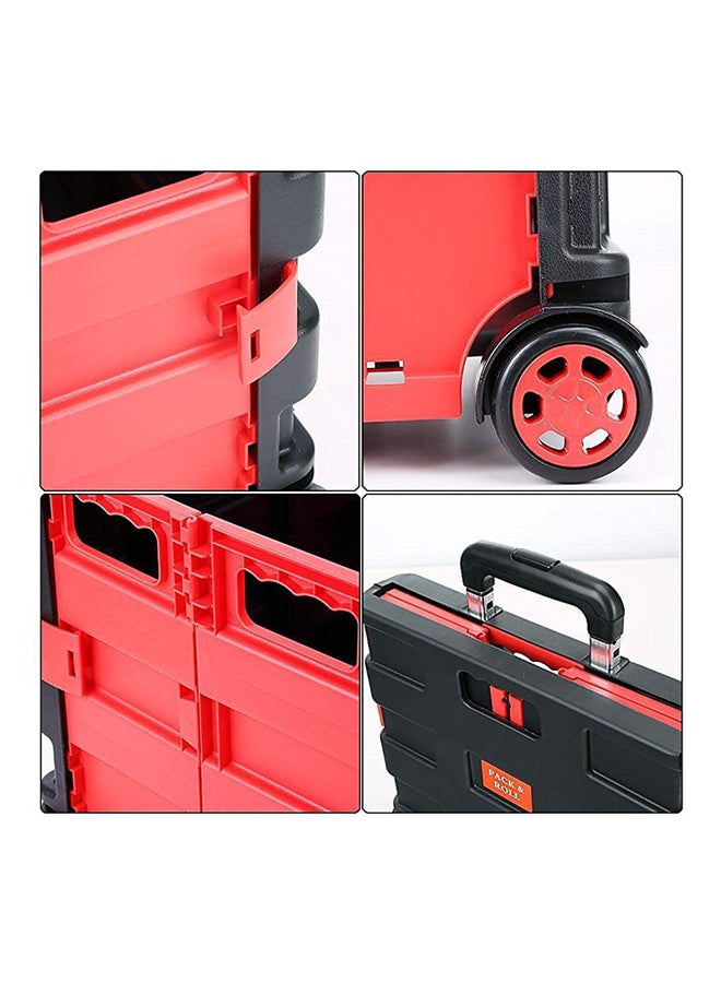 MARGOUN Folding Shopping Trolley Cart Black/Red - Image 3