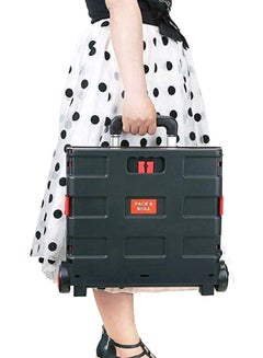 MARGOUN Folding Shopping Trolley Cart Black/Red  - Image 4