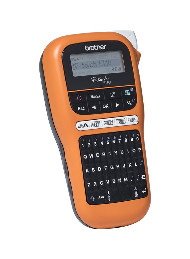 بروذر طابعة لأشرطة العناوين طراز PT-E110VP برتقالي/ أسود/ رمادي  - Image 2