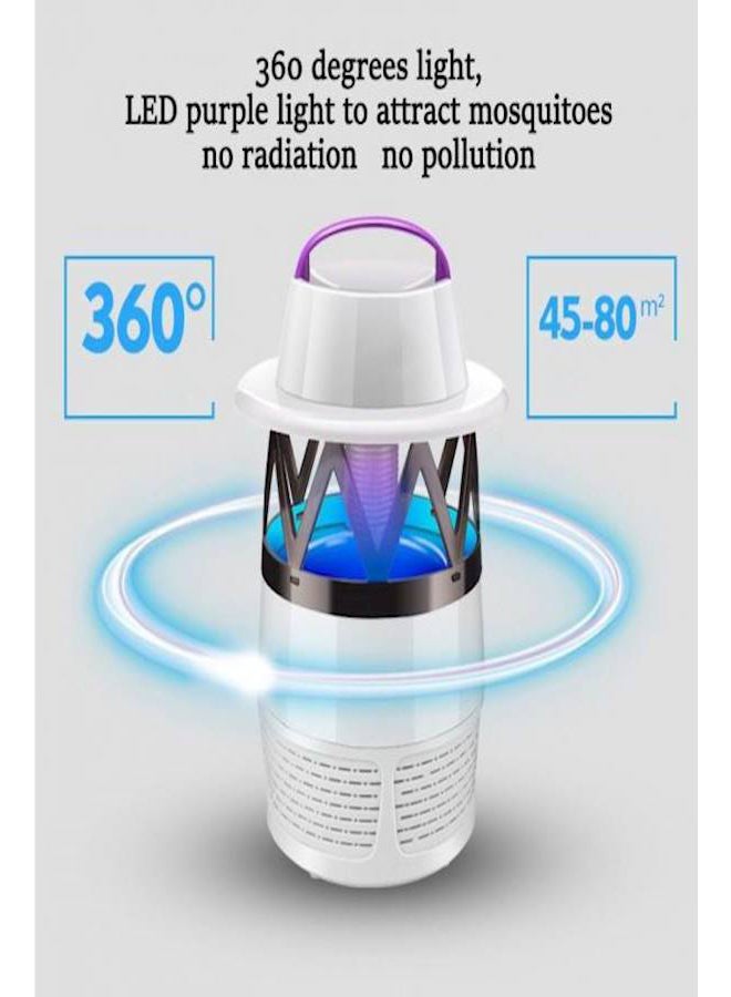 Electric Fly Bug Zapper LED Trap Lamp White/Blue