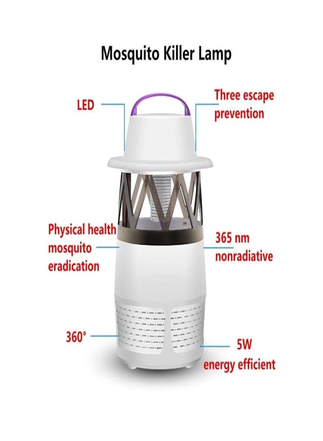 Electric Fly Bug Zapper LED Trap Lamp White/Blue