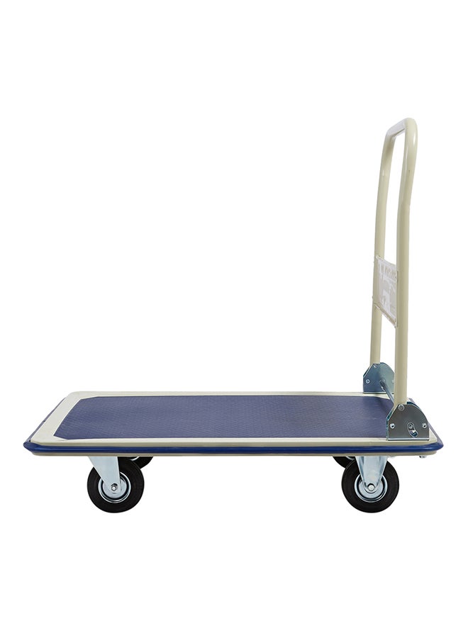 Foldable Platform Trolley Blue and Cream 90x60x20centimeter - Image 1