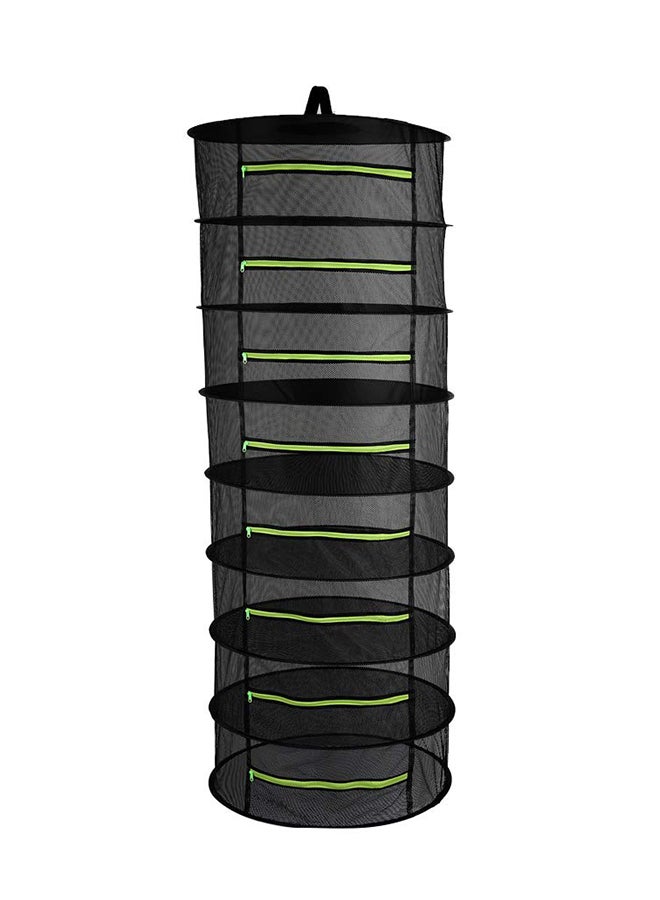 Generic - 8 Layers Hanging Herb Drying Net Dryer Bag With Zipper Black 22X10X22kg - Image 1