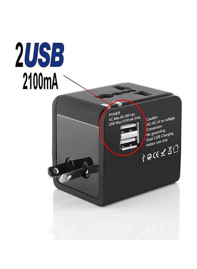 Generic All-In-One Worldwide Travel Adapter Black  - Image 5