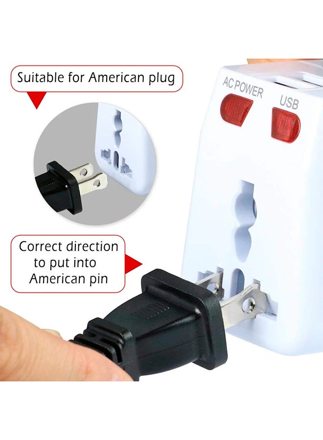 Generic All-In-One Universal Travel Adapter White  - Image 4