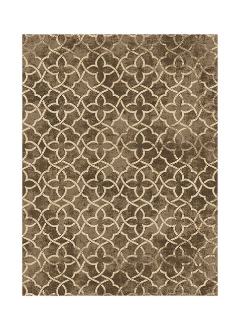 Printed Rectangular Decorative Carpet Brown/Gold 160 x 230cm