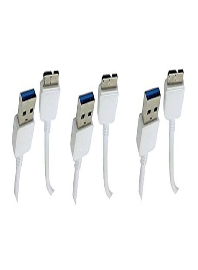 LW - Micro USB 3.0 Data Cable For Samsung Galaxy S5/Note 3 White - Image 1