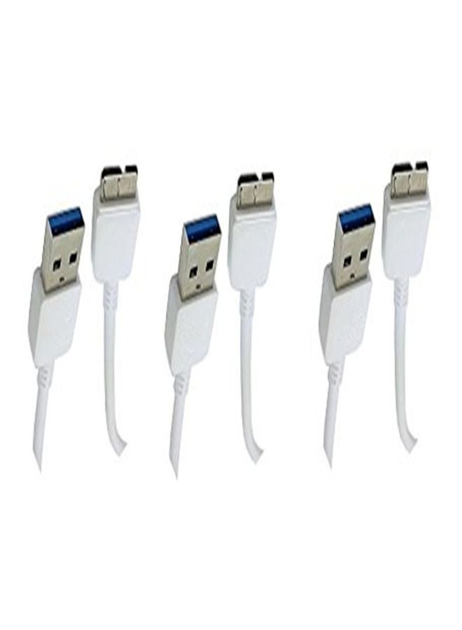 LW - Micro USB 3.0 Data Cable For Samsung Galaxy S5/Note 3 White - Image 1