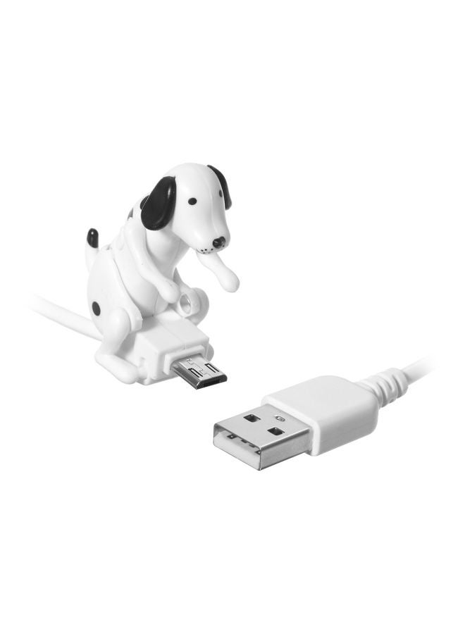 كابل شحن مايكرو USB على شكل كلب أبيض/ أسود - Image 1