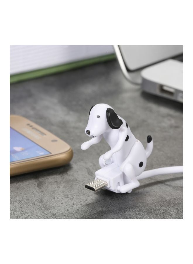 كابل شحن مايكرو USB على شكل كلب أبيض/ أسود - Image 4
