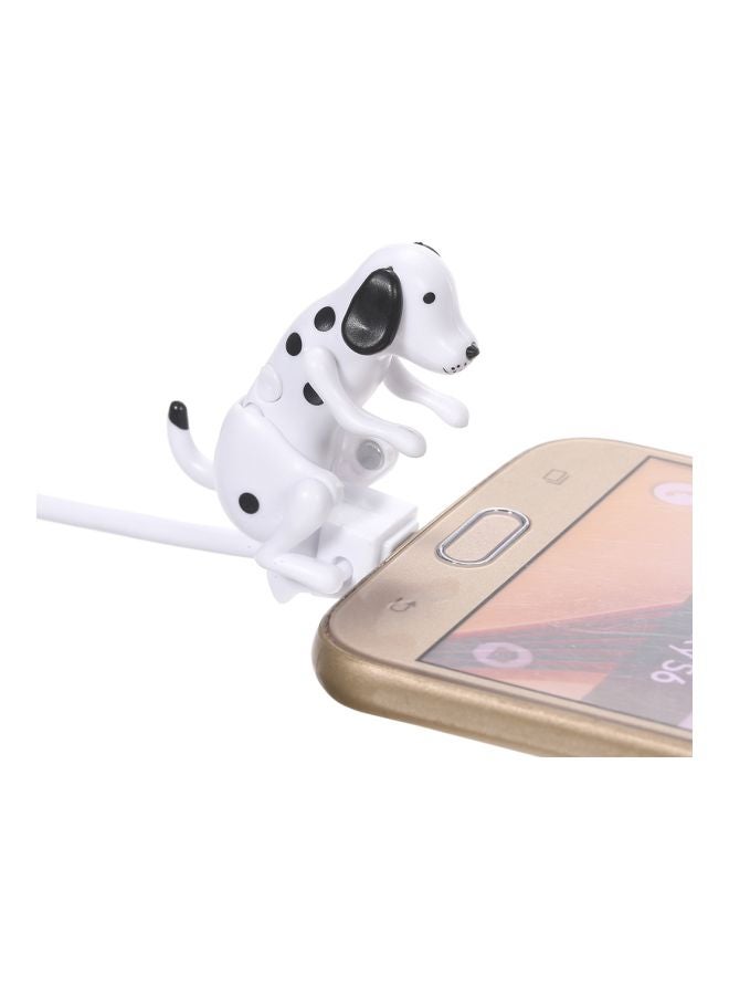 كابل شحن مايكرو USB على شكل كلب أبيض/ أسود - Image 3
