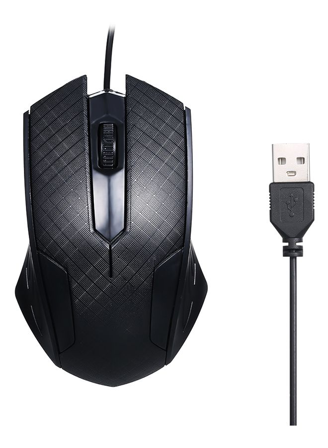ماوس لاسلكي ضوئي USB مزود بعدد 3 أزرار مع كابل أسود - Image 1
