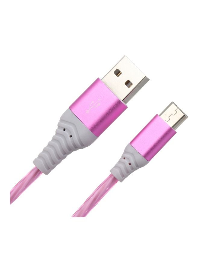 Micro USB Data Sync Charging Cable Pink - Image 3