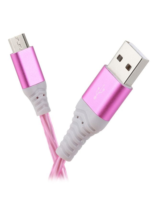 Micro USB Data Sync Charging Cable Pink - Image 1