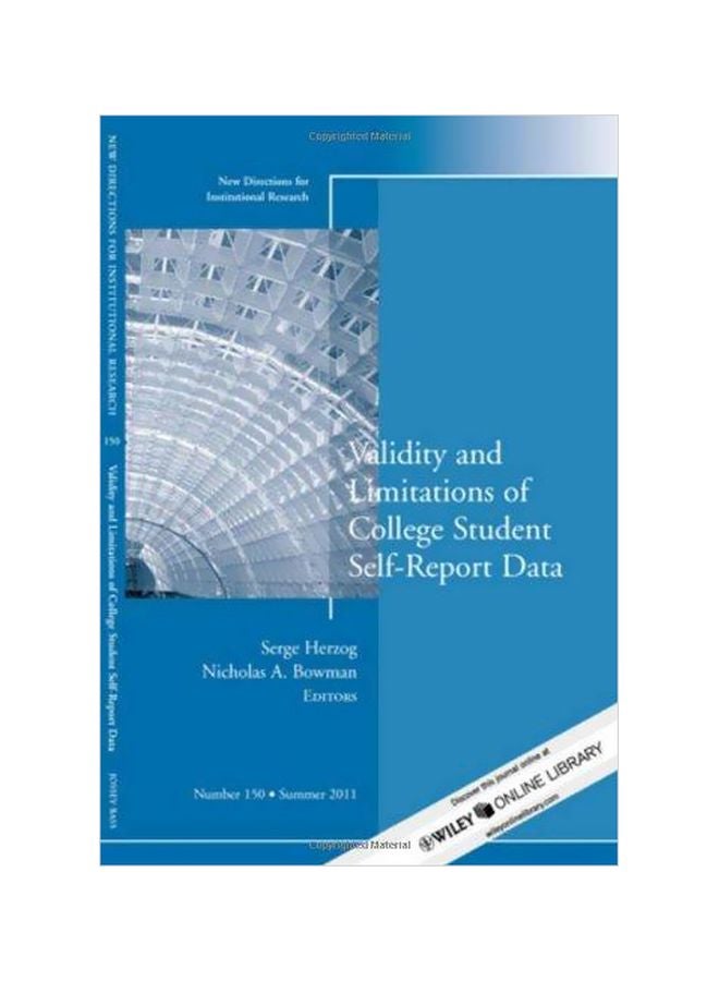 Validity And Limitations Of College Student Self-Report Data paperback english - 27-Sep-11 