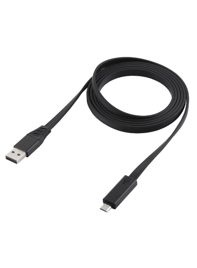 Noddle Style USB To Micro USB Data Sync Charging Cable Black/Silver - Image 1
