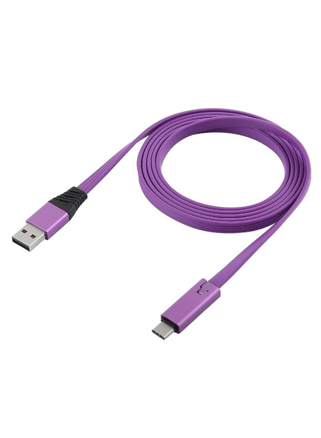 Noddle Style USB To Type-C Data Sync Charging Cable Purple/Black/Silver - Image 1