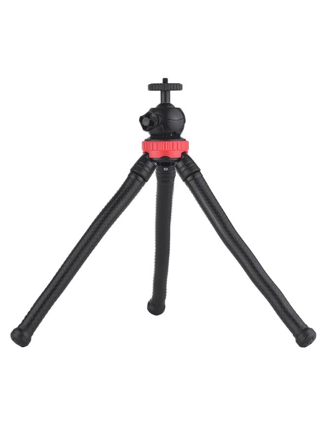 Flexible Octopus Tripod With 360° Ball Head Phone Holder Black/Red - Image 1