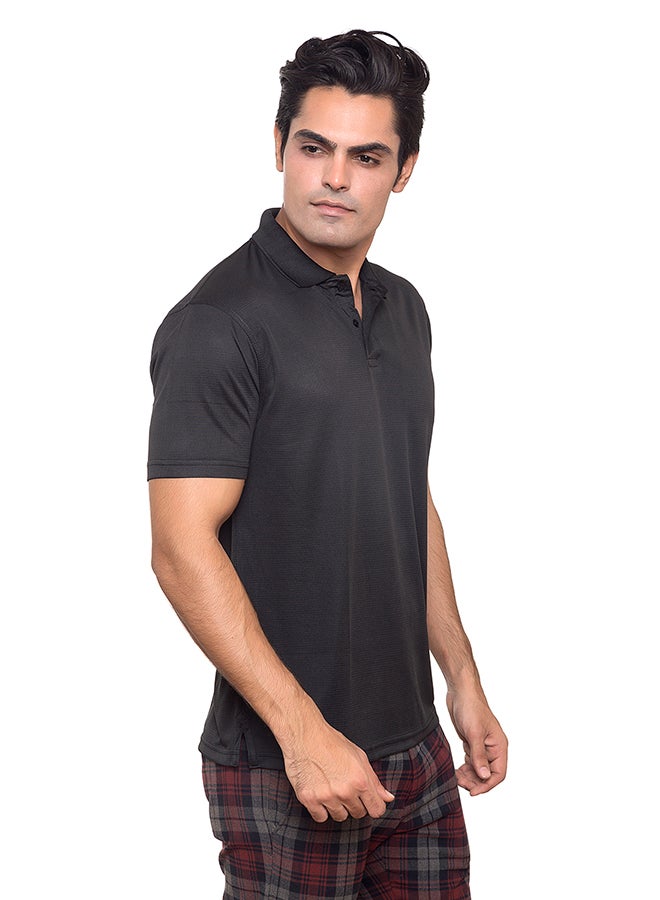 SANTHOME All Day Fresh Polo T-shirt Black - Image 1