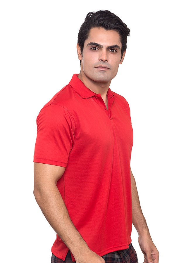 SANTHOME - All Day Fresh Polo T-Shirt Red - Image 1