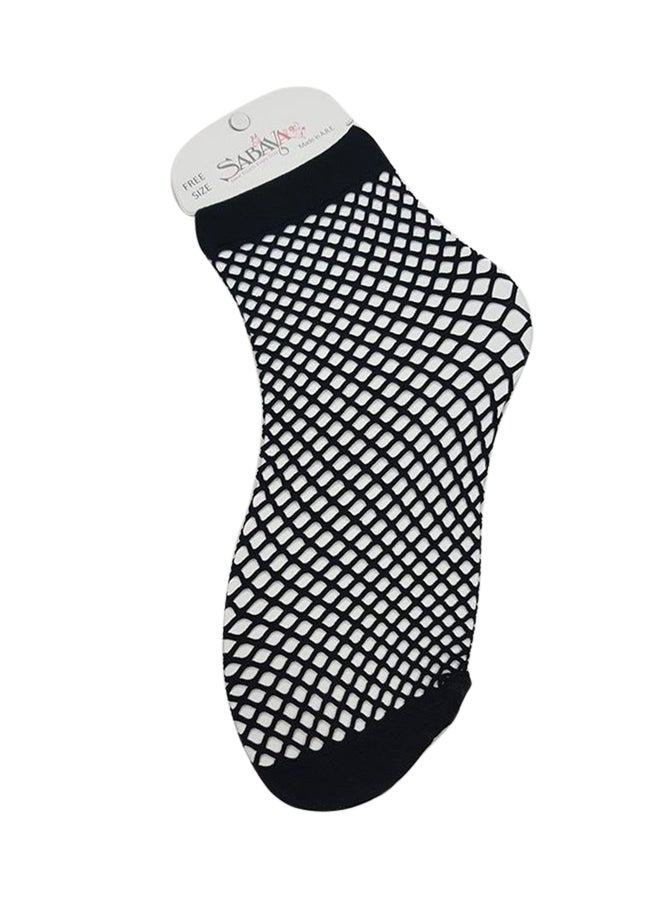 طقم جوارب شبكية مكون من قطعتين أسود - Image 1