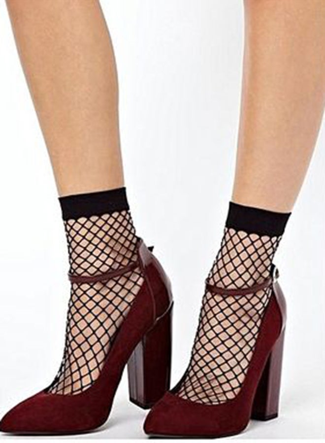 طقم جوارب شبكية مكون من قطعتين أسود - Image 2