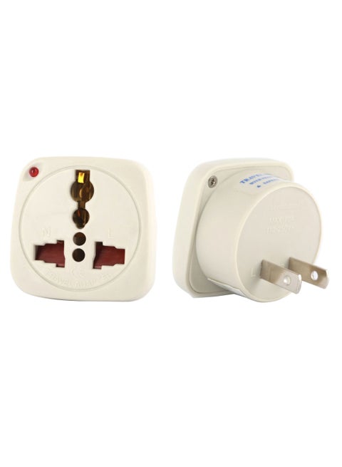 Travel Adaptor With Shutter White