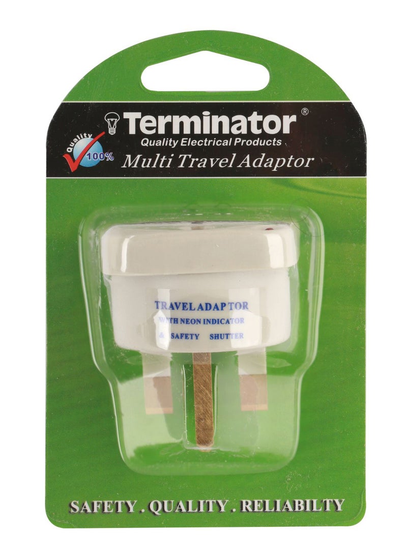 Terminator 13 A Travel Adaptor White