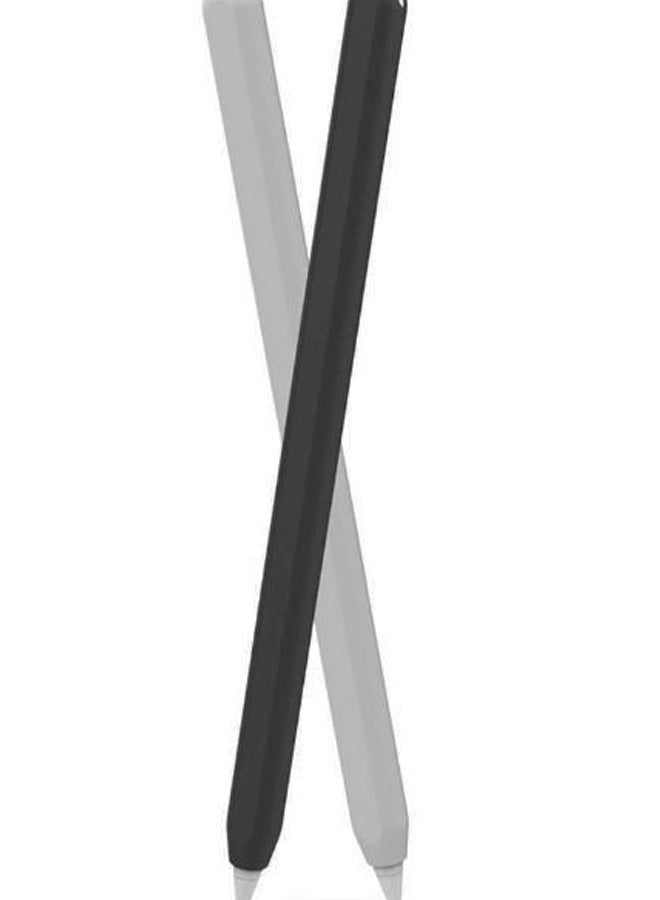 أهاستايل مجموعة حافظات لأقلام أبل مكونة من قطعتين أسود/أبيض - Image 2