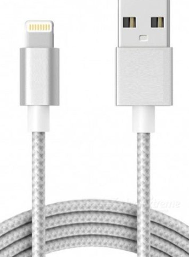 كابل Lighting إلى USB لمزامنة البيانات والشحن فضي - Image 2