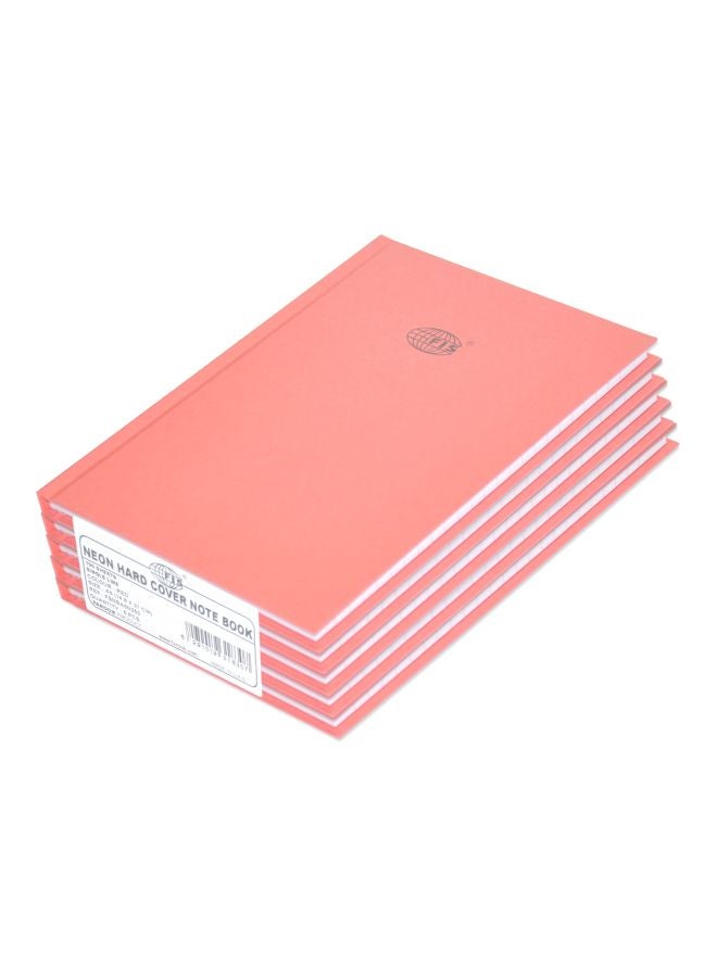 FIS 5-Piece A5 Hard Cover Notebook Red