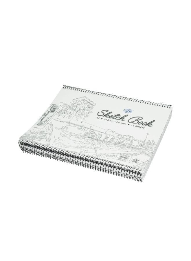 FIS - 10-Piece Spiral Binding Sketch Book White - Image 1