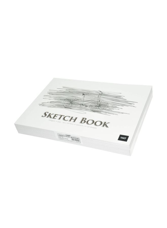 Light 12-Piece Sketch Book White/Black 