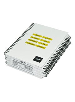 Light 5-Piece A5 Spiral Bounded Notebook White/Black 
