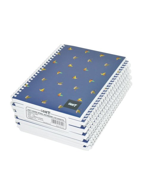 10-Piece A5 Spiral Ruled Notebook Blue