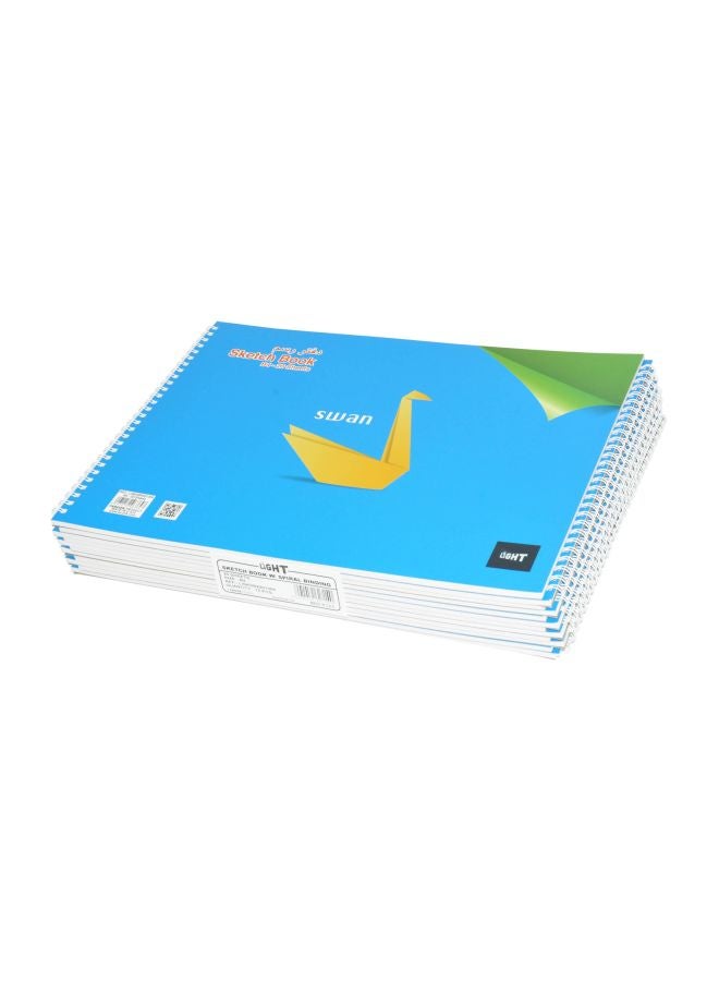 لايت طقم دفاتر رسم بسلك حلزوني مقاس B4 مكون من 12 قطعة أزرق/أصفر/أخضر