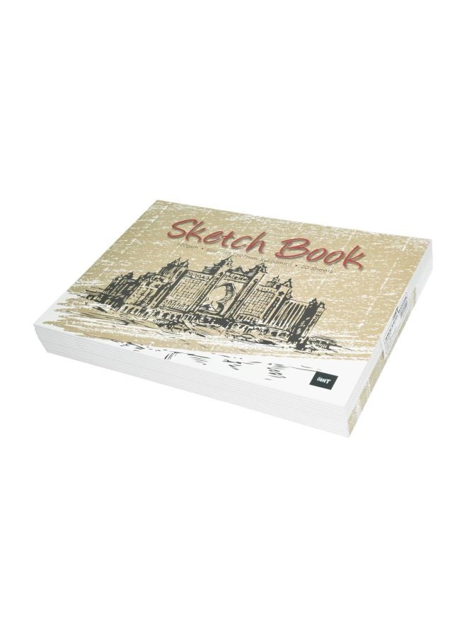 لايت مجموعة دفاتر رسم بسلك حلزوني مقاس A3، من 12 قطعة بني/أسود