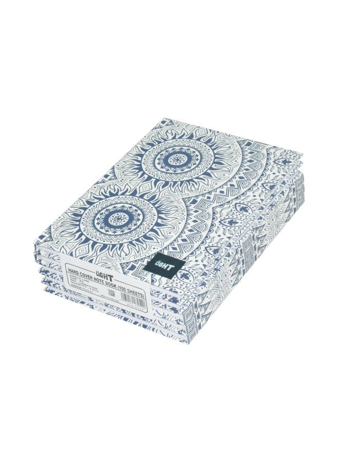 لايت طقم دفاتر ملاحظات بغلاف مقوّى مكوّن من 5 قطع أبيض/أزرق