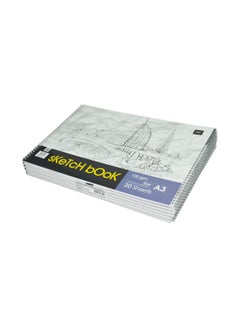 Light 12-Piece A3 Spiral Bound Sketch Book Set White/Grey 
