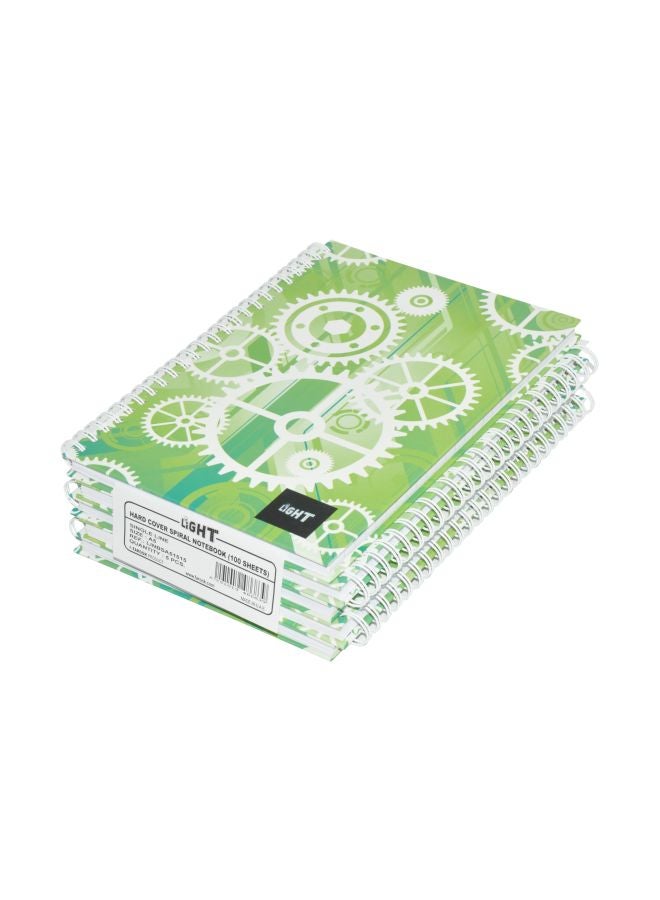 Light 5 -Piece Spiral Hard Cover Notebook Green 