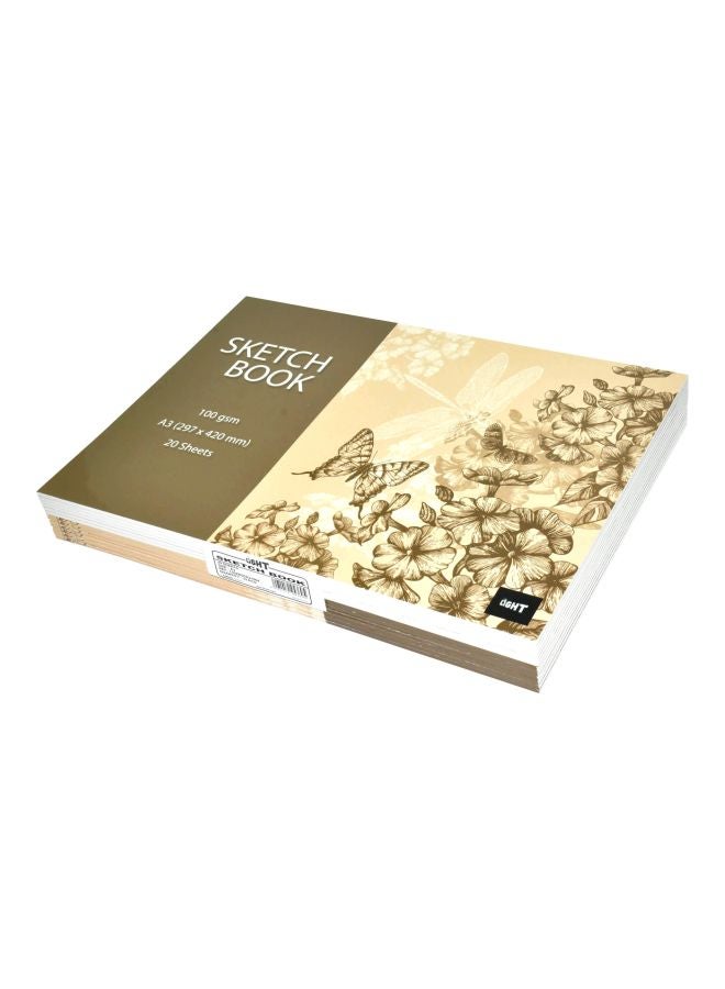 لايت مجموعة دفاتر ملاحظات مقاسA3، من 12 قطعة بيج/أخضر/أبيض