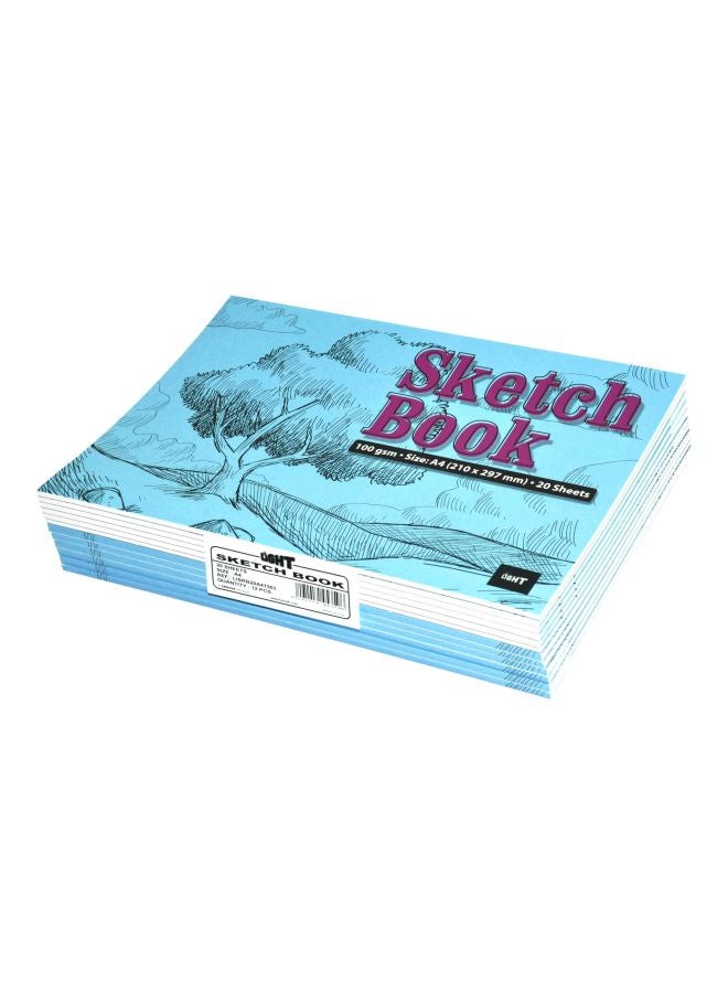 مجموعة دفاتر ملاحظات مقاس A4، من 12 قطعة أزرق