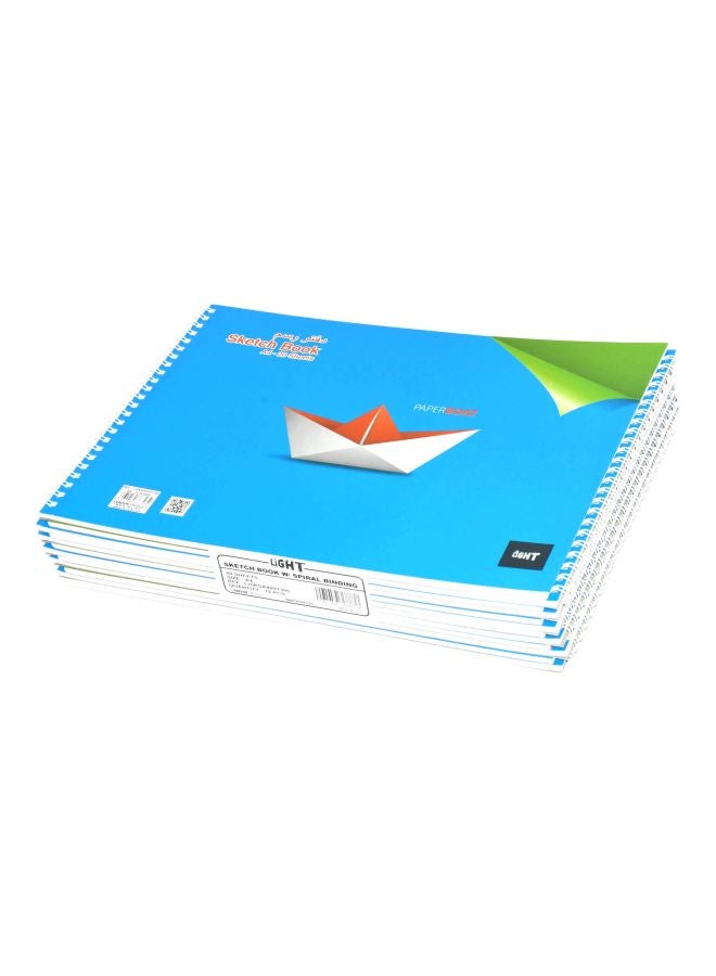 لايت مجموعة دفاتر رسم مقاس A4 بتجليد حلزوني، 12 قطعة أزرق